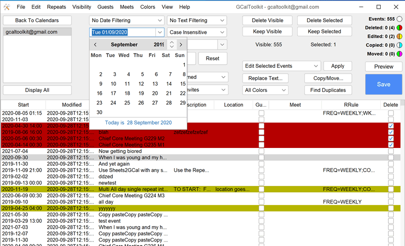 Google Calendar Events in GCalToolkit